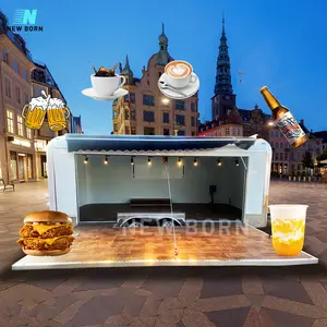 Qd Pasgeboren Witte Airstream Food Truck Best Verkopende 2023 Hete Verkoop Voedsel Koken Karren Gekoelde Voedsel Karren