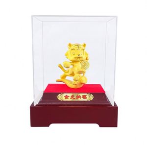 Tùy Chỉnh Sang Trọng Kim Loại Nghệ Thuật Bức Tượng Vàng Quà Tặng Động Vật Cho Trang Trí Nội Thất Tinh Khiết 24K Vàng Tiger Tượng Trung Quốc Năm Mới Quà Tặng 2022 - Product Image 5