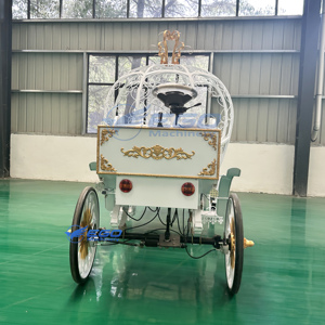 Multifunctional <b>White</b> Electric Cinderella <b>Pumpkin</b> Wedding Carriage Golden <b>Decoration</b> Customizable Metal Sightseeing Cart - Product Image 5