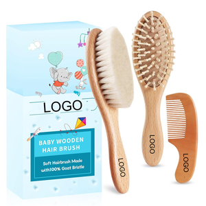 Thân Thiện Với Môi Bé Tóc Bàn Chải Và Lược Thiết Lập Cho Trẻ Sơ Sinh Bàn Chải Tóc Bằng Gỗ Thiết Lập Với Mềm Dê Lông Bàn Chải Cho Cô Gái Cậu Bé Trẻ Mới Biết Đi - Product Image 1