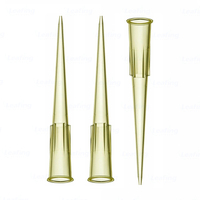 Pipettes compte-gouttes, fournitures de laboratoire médical, vente en gros, universelles, jaunes, 200 ul, embouts de pipette en boîte