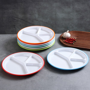 Plato Redondo Dividido en Cuatro Compartimentos de Melamina, Resistente, para Uso Comercial en Comedores Escolares - Product Image 2
