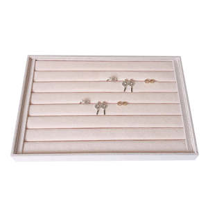 Beige Velvet Jewelry <b>Display</b> Tray Jewelry Tray Jewelry Store <b>Display</b> <b>Case</b> Watch Necklace Ring Earring Bracelet Tray - Product Image 4