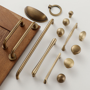 Bronze-colored Handle Brass Light Luxury Retro Trench Coat Cabinet Door Cabinet Drawer Furniture Extended Handle - Product Image 2