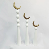 Décorations en bois créatives en forme de lune ivoire islamiques noires, 3 pièces/ensemble, ornements en bois, décorations de table Eid Mubarak