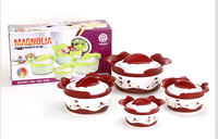 Lot de 4 Bols à Salade Rouges Isothermes Double Paroi en Acier Inoxydable, Set Chauffant avec Couvercle pour Plats Chauds, Récipient de Conservation Alimentaire