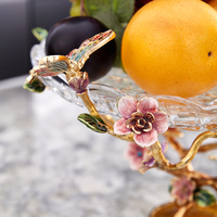 RORO-Plateau de fruits de luxe pour décoration de table, verre cristal sec, plateau de fruits de service élégant pour assiette de noël