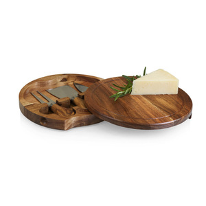 Acacia Wood <b>Cheese</b> Board <b>Set</b> With <b>Knife</b> Storage And Serving Tray For <b>Cheese</b> Platter - Product Image 3