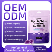 Gummies Myo D Chiro Inositol avec acide folique pour l'équilibre hormonal féminin, la santé ovarienne et le soutien du cycle menstruel