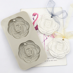 812 Fabrieksvoorraad 2-delige Camelia-vormige gips aromatherapie tabletten, siliconen kaarsenvormen, cakegereedschap - Product Image 1