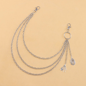 Chaîne de pantalon multi-couches en métal avec pendentif toile d'araignée, argent tibétain, style décontracté hip-hop, accessoire pour vêtements en jean - Product Image 5