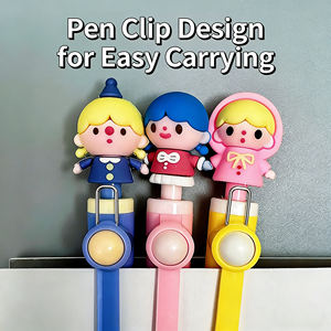 Bút gel xoay hình nhân vật hoạt hình dễ thương, kim loại 0.5mm, giảm stress, dành cho học sinh, có thể in ấn - Product Image 3