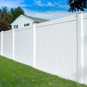 6*8 White Cheap Outside PVC Vinyl Full Privacy Fence For Home And Garden