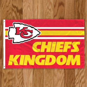 Haute qualité 3x5ft pour équipe de Football <span class=keywords><strong>NFL</strong></span> conception personnalisée bannière Kansas City Chiefs drapeaux 100% Polyester Stock toutes les équipes - Product Image 2