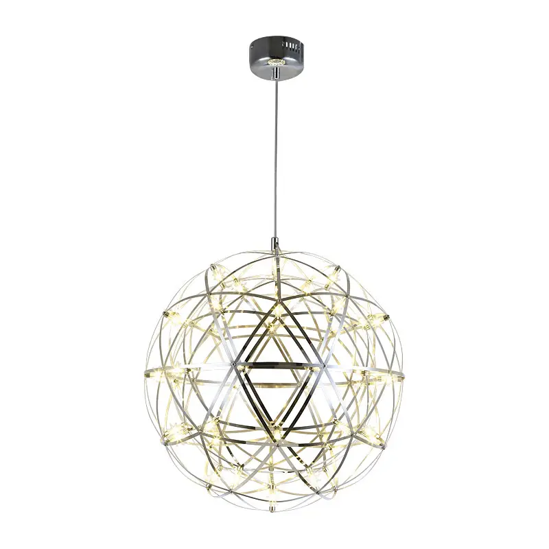 Modern paslanmaz çelik kıvılcım topu dekoratif kolye lambaları fenerler yemek odası neon ışıkları kıvılcım