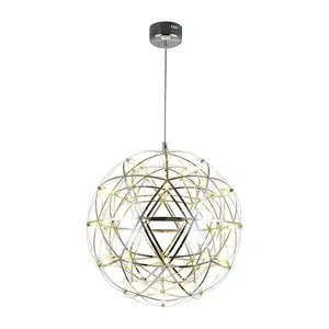 Modern Stainless Steel Spark Ball Decorative Pendant Lamps Lanterns Dining Room neon lights spark
