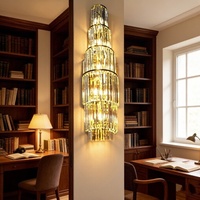 Lampe murale et de plafond moderne personnalisée pour hôtel, abat-jour noir, source de lumière LED, matériau cristal et aluminium, lumière du jour 5000K, contemporaine