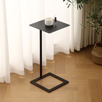 Table basse mini en fer de luxe léger, table d'appoint de canapé moderne et simple, table à thé noire et blanche pour salon