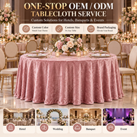 Nappe ronde de 132 pouces en velours épais à motif givré, couleur blush, pour mariages et banquets – Vente en gros pour hôtels