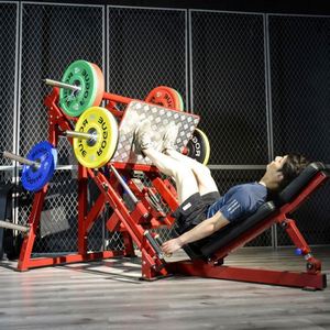 Équipement de fitness de haute qualité et populaire pour la musculation, presse à jambes/squats à 45 degrés, boîtier en bois rouge, poids 288 kg, utilisateur max. 200 kg - Product Image 1