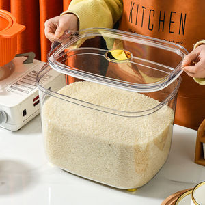 Contenedor de arroz rectangular con tapa hermética para almacenar arroz y granos - Product Image 4