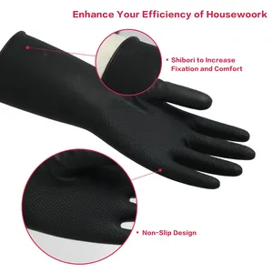 Hot Sale Custom Durable Heavy Duty Man Black Neoprene Latex Rubber Industrial Oil Proof Safety Working Hand Protective Gloves