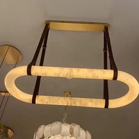 Prix usine Albâtre Lustre Moderne De Luxe Led Pendentif Suspension Pour Salle À Manger Cuisine Îlot