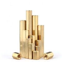 Entretoise hexagonale filetée en laiton M10 femelle-femelle pour carte mère PCB, écrou de couplage hexagonal long, fixations en gros OEM