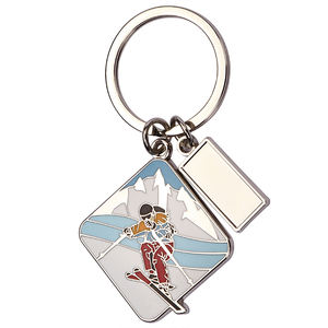 حلقة مفاتيح بتصميم قطة لطيفة شعبية، تذكار مخصص ثلاثي الأبعاد من سبائك الزنك المعدنية مع طلاء المينا الصلب والذهب - Product Image 2