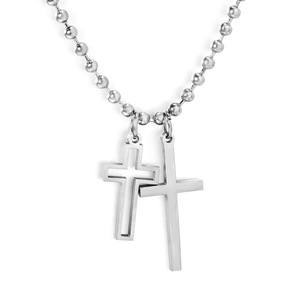 Fashion Stainless Steel <b>Cross</b> Pendant Necklace For Women Heart Letter Clavicle <b>Chain</b> Jewelry Gift Leisure Wear - Product Image 5