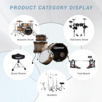 High Quality Stainless Steel Electric Drum Wood Percussion Instrument