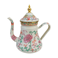 Théière en émail épaissi spéciale Moyen-Orient 1,2 L - Compatible avec les cuisinières à induction et à gaz Bouilloire à eau domestique