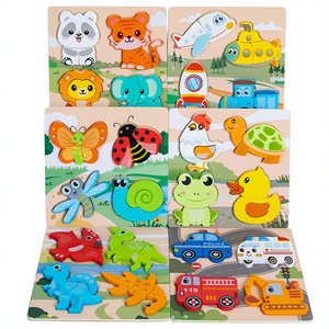 Bloques <span class=keywords><strong>de</strong></span> Rompecabezas 3D Montessori, Animales <span class=keywords><strong>de</strong></span> Dibujos Animados, Vehículos, Tablero <span class=keywords><strong>de</strong></span> Reconocimiento <span class=keywords><strong>de</strong></span> Formas, Juguetes Educativos <span class=keywords><strong>de</strong></span> Aprendizaje Temprano <span class=keywords><strong>para</strong></span> Niños y Niñas - Product Image 1