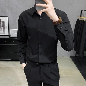 Camicia da lavoro <span class=keywords><strong>slim</strong></span> <span class=keywords><strong>fit</strong></span> antipiega e antistatica da <span class=keywords><strong>uomo</strong></span> per primavera e autunno, ideale per l'<span class=keywords><strong>abbigliamento</strong></span> maschile transfrontaliero - Product Image 2