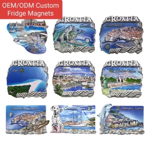 Aimant de réfrigérateur personnalisé Souvenir de <span class=keywords><strong>Croatie</strong></span> Aimant de réfrigérateur en résine 3D Dubrovnik Split Cadeau de <span class=keywords><strong>voyage</strong></span> OEM/ODM Aimant cadeau promotionnel - Product Image 1