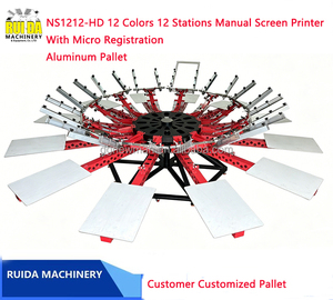Vente directe usine – Meilleure vente : Presse d'impression sérigraphique manuelle grand format 12 couleurs 12 tables pour textiles - Product Image 2