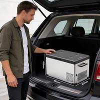 Réfrigérateur portable de voiture à compresseur 12V 24V DC alimenté par énergie solaire de 40 litres, mini réfrigérateur-congélateur pour camion, camping-car, caravane, camping, extérieur