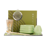 Ensemble de thé matcha en céramique de style japonais, boîte cadeau avec un design minimaliste moderne pour le marché arabe du Moyen-Orient