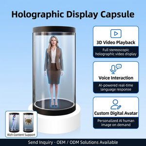 Vitrine d'affichage numérique Ai Digital Human, équipement holographique, armoire LCD transparente 3D pour centre commercial intérieur, hologramme cylindrique humain numérique - Product Image 3
