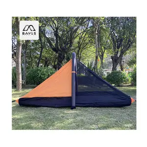 Tenda Kemah luar ruangan tahan Air, pompa kubah udara kanvas tiup tenda kabin tiup luar ruangan kustom tenda Kemah