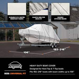 Telo Copribarca 600D Resistente per Esterni, Impermeabile e Antistrappo, con Cinghia di Fissaggio Regolabile - Product Image 4