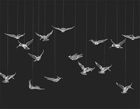 Offre Spéciale Transparent acrylique petit colibri cristal suspendu mouche oiseau pendentif pour mariage fête événements plafond toile de fond décor