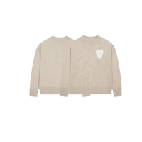 Vente directe usine – Pull en coton à manches longues pour homme, motif cœur, anti-boulochage, style décontracté parisien pour l'hiver, motif léopard
