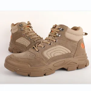 light wear-resistant sport steel toe Anti-smash and anti-stab suede leather security safety boots shoes for men guard