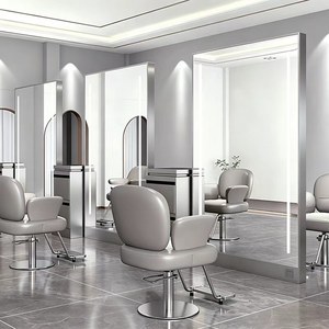 Miroir de barbier, station de coiffure sur pied ou murale pour salon de coiffure spécialisé dans les permanentes et les colorations - Product Image 3
