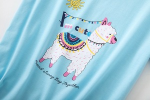 Tuta pigiama da <span class=keywords><strong>donna</strong></span> S-XXL pantaloncini <span class=keywords><strong>estivi</strong></span> a maniche corte in <span class=keywords><strong>cotone</strong></span> graziosi <span class=keywords><strong>vestiti</strong></span> da casa cartoni animati Set 2 pezzi - Product Image 4