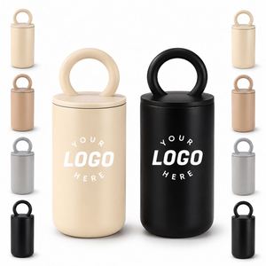 Custom Logo 500ml Minimalist Stainless Steel Vacuum Bottle 17oz Nordic Style Insulated Tumbler with Ring Handle - Product Image 1