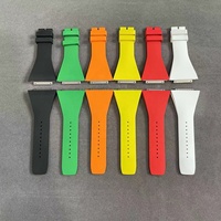 Bracelet de montre personnalisé en fluororubber, bracelet large à extrémités étroites, bracelet en alliage de titane, bracelet mat