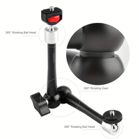 Kit bras magique et super pince réglable de 11 pouces pour flash lumière LED Microphone Vlog Cage de caméra et accessoires de têtes de trépied