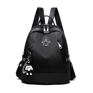 Simples Pu Preto Grande Capacidade Mochilas Mulheres Viagem Bolsa Estudante Mochila Unisex Bolsas